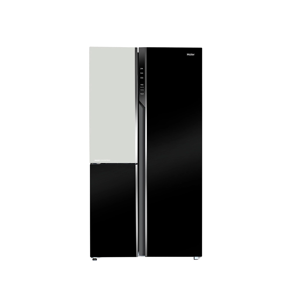 Haier Vogue 598L Black White Glass 3 Door Convertible Refrigerator