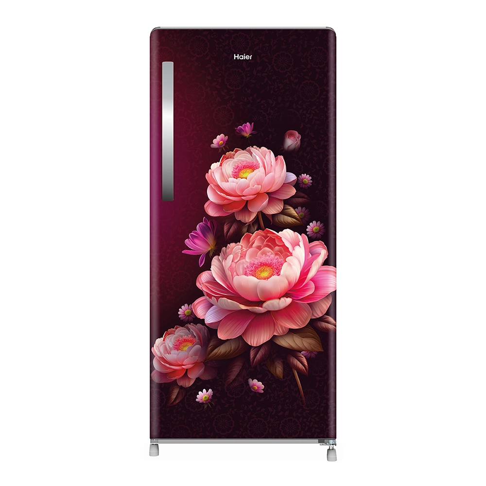 Haier 190L 3 Star Red Blossom Single Door Refrigerator