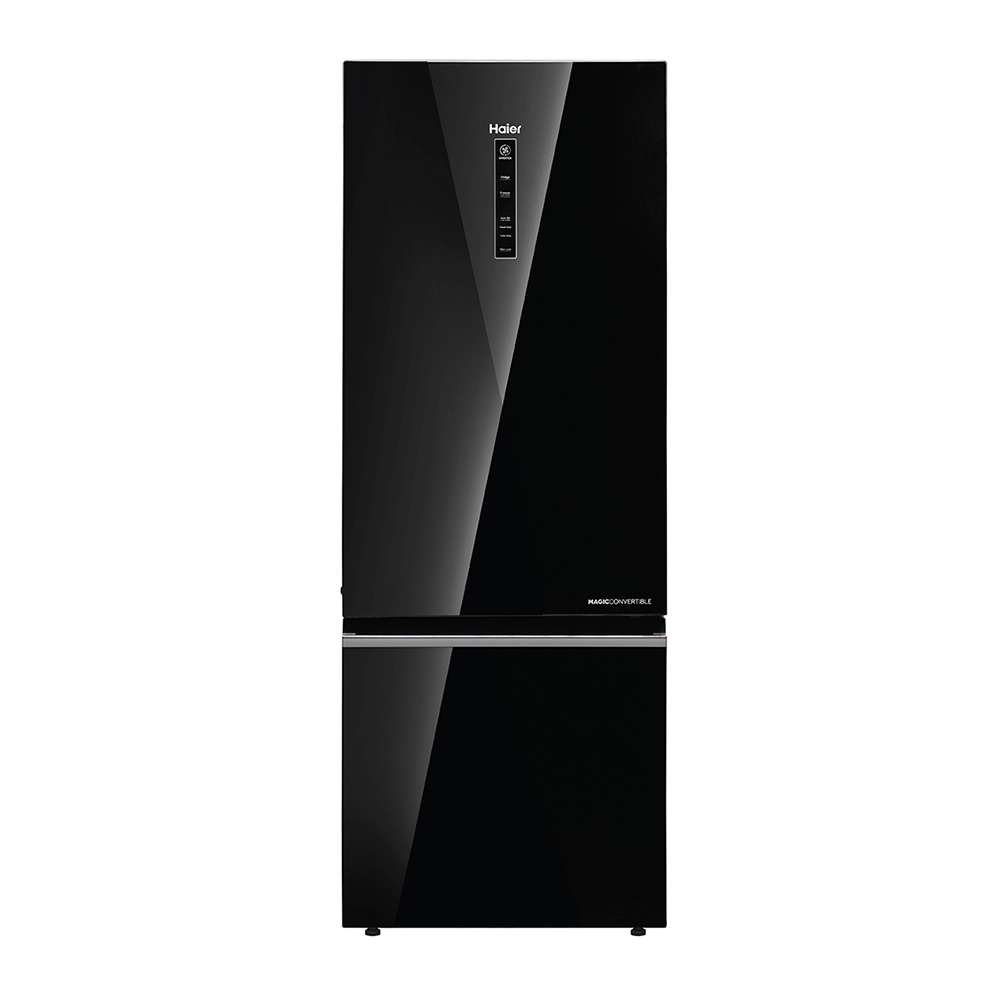 Haier 325 L 2 Star Black Glass  Bottom Mount Refrigerator