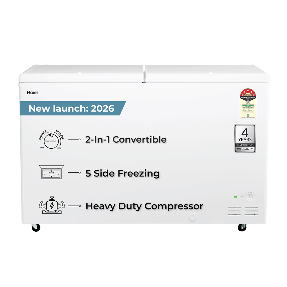 Haier Deep Freezer 588L, Hard Top Convertible Double Door (White)