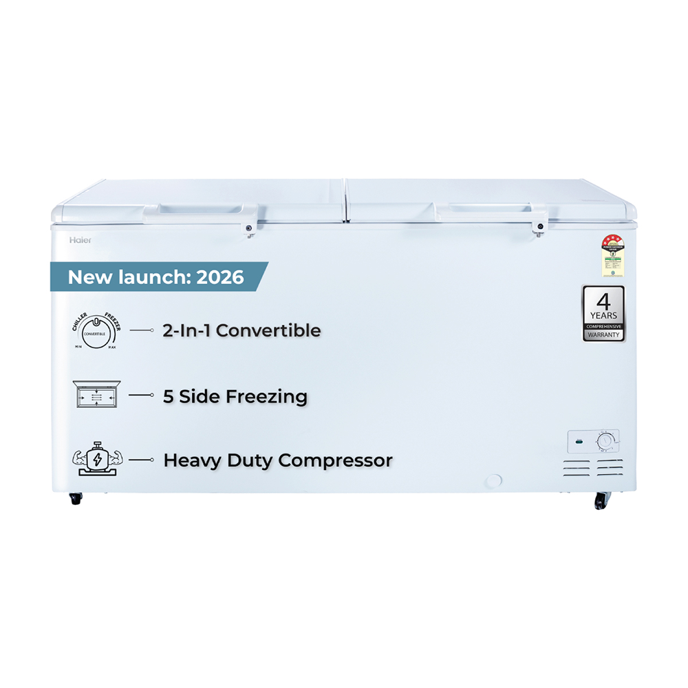 Haier Deep Freezer 788L, Hard Top Convertible Double Door (White)