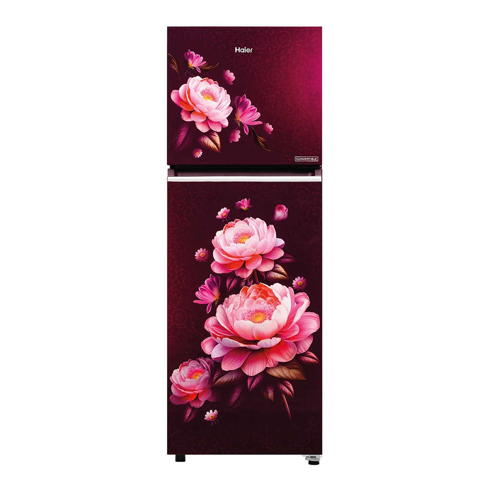 Haier 240L 2 Star Red Blossom Double Door Refrigerator