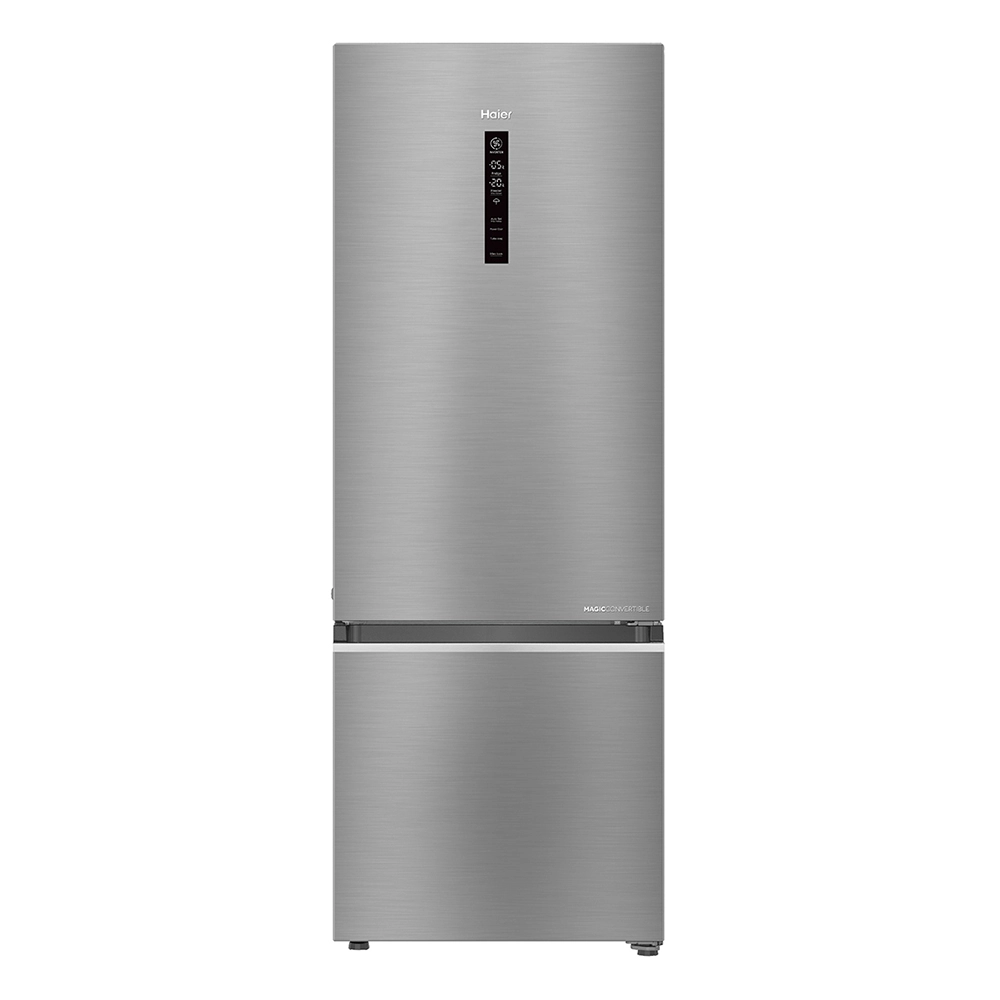Haier 355L  2 Star Inox Steel Bottom Mount Refrigerator